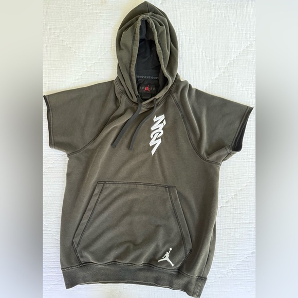 Jordan Zion Sleeveless Hoodie Dri-FIT Black/Olive Men’s S - Picture 8 of 12